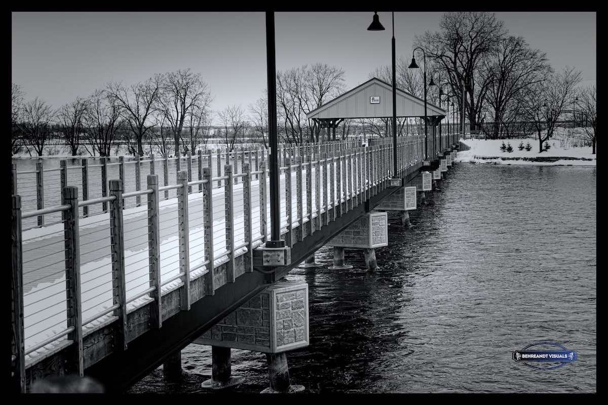 Winter Black and White Photography in Menasha, Wisconsin