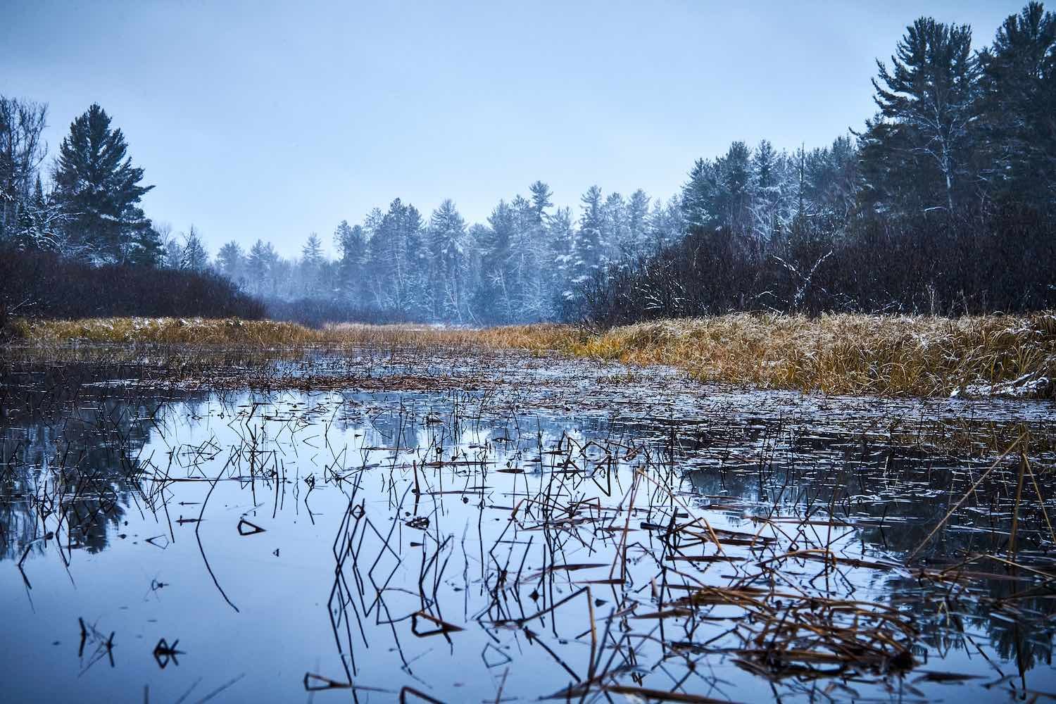 Snow Squall - Winter Kayaking Landscape Photography with the Canon 7D